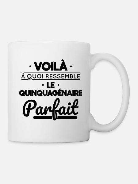 Anniversaire 50 ans - Quinquagénaire parfait - Mug blanc - blanc