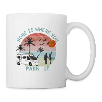 Van vibes - home is where you park it - retro - Mug blanc - blanc - Droite