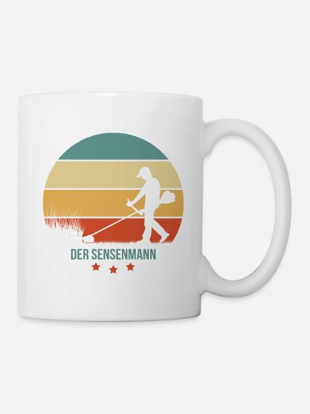 Der Sensenmann - Motorsense Gras Sensen Garten - Tasse - Weiß