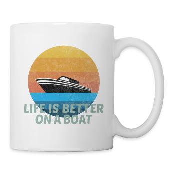 Boat Owner Life Is Better on a Boat Boat - Mug - white - Right
