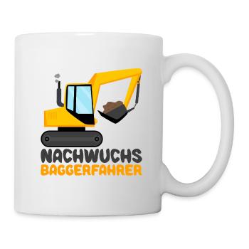 Bagger Motiv für Kinder - Nachwuchs Baggerfahrer - Tasse - Weiß - Rechts