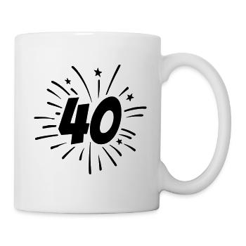40 anniversaire 40 ans de feux d’artifice - Mug blanc - blanc - Droite