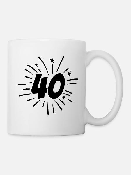 40 Geburtstag 40 Jahre Feuerwerk - Tasse - Weiß