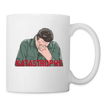 Katastrophe lustiger Spruch Cartoon Design - Tasse - Weiß - Rechts