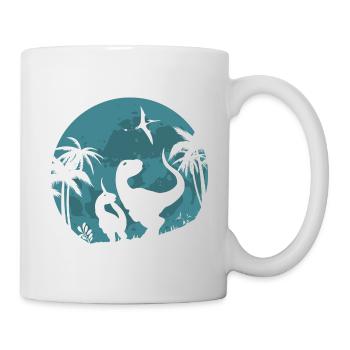 Dinos Lune Velociraptor T-Rex dinosaures enfants - Mug blanc - blanc - Droite