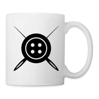 Nähen Kreuz Symbol Knopf - Tasse - Weiß - Rechts