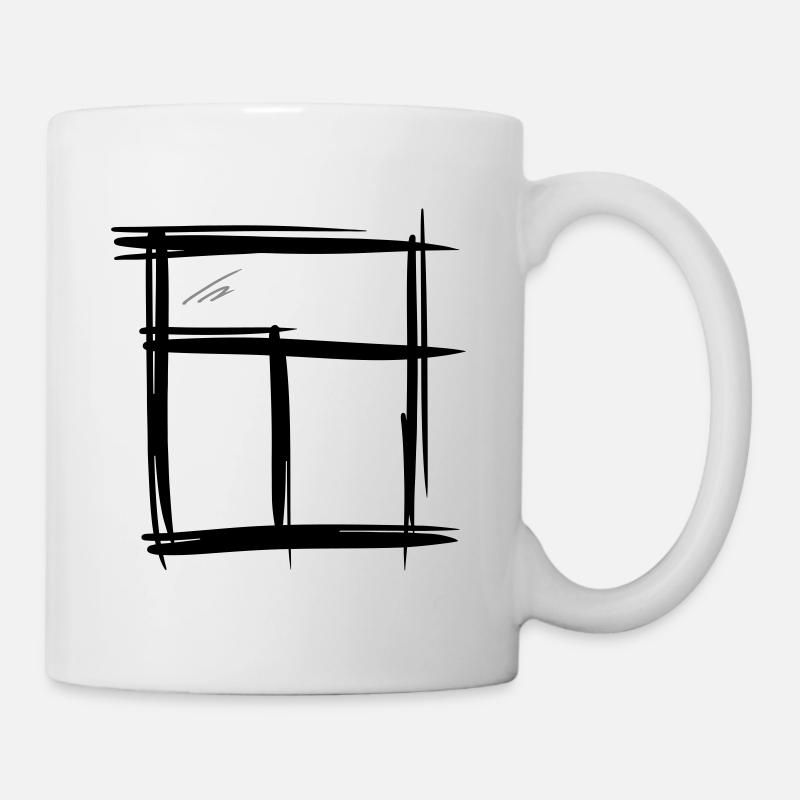 Fenster, handgezeichnet, Bleistiftzeichnung - Tasse - Weiß