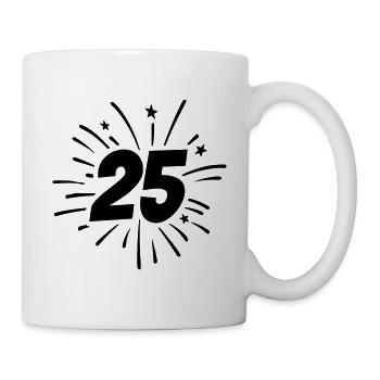 25 ans 25 ans de feux d’artifice - Mug blanc - blanc - Droite