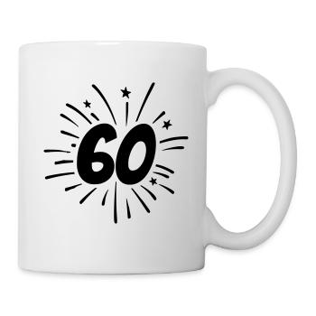 60. Geburtstag 60 Jahre Feuerwerk - Tasse - Weiß - Rechts