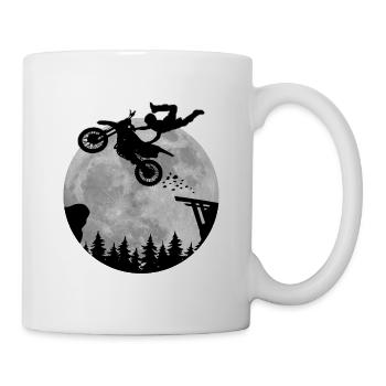 MX Motocross & Dirt Bike Moon Jump Geschenkidee - Tasse - Weiß - Rechts