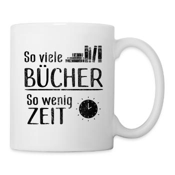 Lesen Bücherwurm Leseratte Bücher Lesen - Tasse - Weiß - Rechts