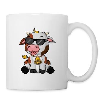 Cow motif with sunglasses for children - Mug - white - Right