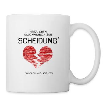 Herzlichen Glückwunsch zur Scheidung - Tasse - Weiß - Rechts
