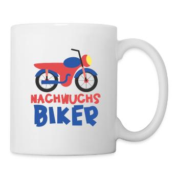 Motorrad Motiv Kinder Jungen - Nachwuchs Biker - Tasse - Weiß - Rechts