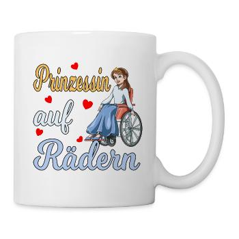 Prinzessin auf Rädern für eine Rollstuhlfahrerin - Tasse - Weiß - Rechts