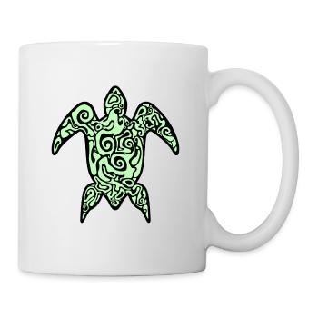 turtle tattoo, sea turtle drawing - Mug - white - Right