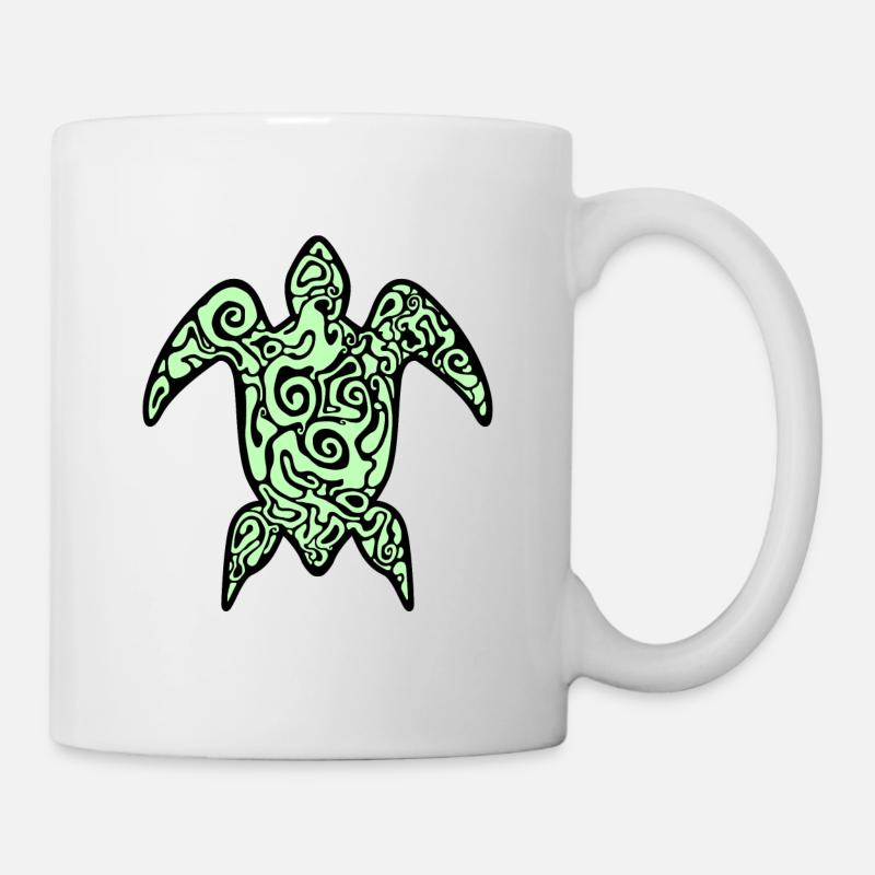 tatouage tortue, dessin de tortue de mer - Mug blanc - blanc