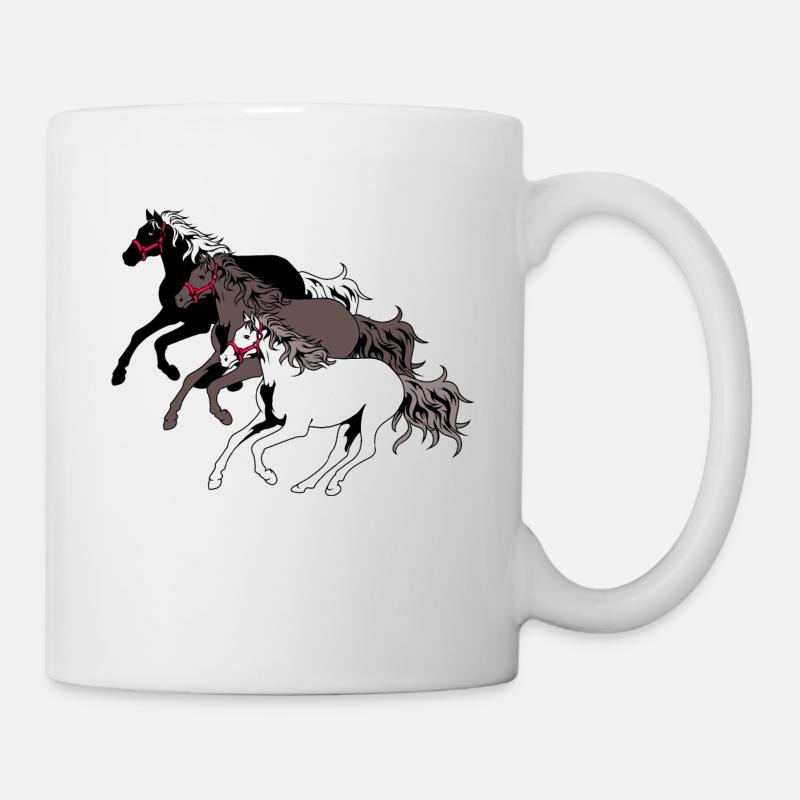Wildpferde Herde Pferd Galopp Pferderennen Pony - Tasse - Weiß