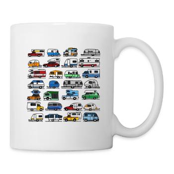 Campingplatz in verschiedenen Stilen - Tasse - Weiß - Rechts