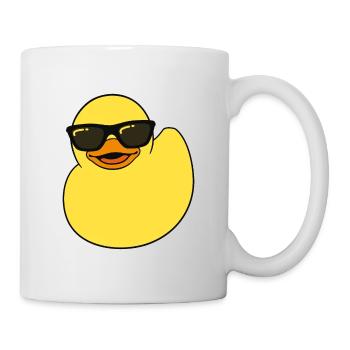 Quietscheente, Gummiente, a Rubber Duck, Enten - Tasse - Weiß - Rechts