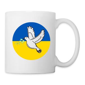 Ukraine Flag with peace dove - Tasse - Weiß - Rechts