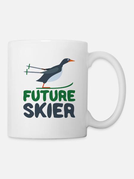 Future Skier Skiing Ski Baby Junge Mädchen - Tasse - Weiß