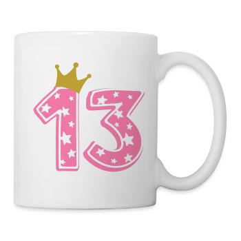 13 Krone 13. Geburtstag 13 Jahre - Tasse - Weiß - Rechts