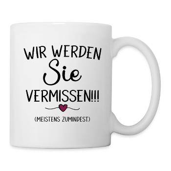 Wir werden Sie Vermissen Abschiedsgeschenk - Tasse - Weiß - Rechts
