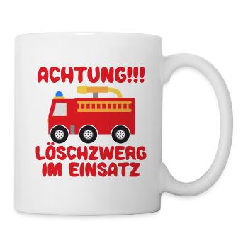 Feuerwehr Feuerwehrauto Löschzwerg für Kinder Baby - Tasse - Weiß - Rechts