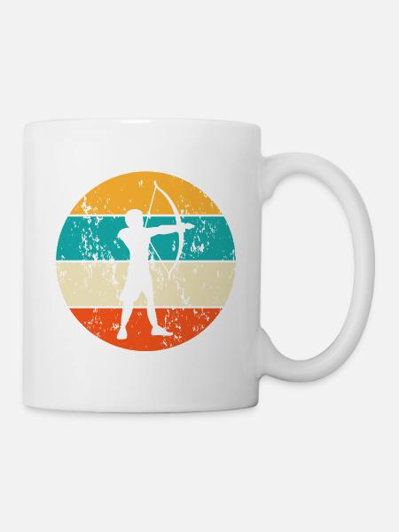 Bogenschiessen Bogenschütze Pfeil und Bogen - Tasse - Weiß