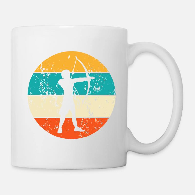 Bogenschiessen Bogenschütze Pfeil und Bogen - Tasse - Weiß