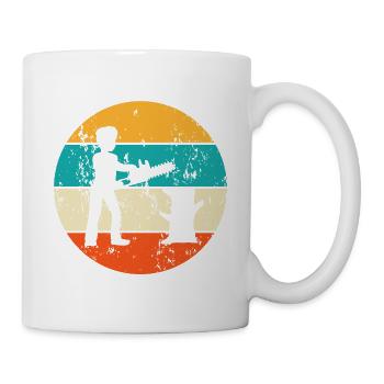Holzfäller Baumfäller Motorsäge Kettensäge - Tasse - Weiß - Rechts