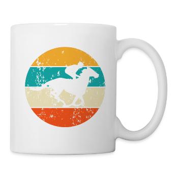 Pferderennen Pferderennsport Rennpferd Rennbahn - Tasse - Weiß - Rechts