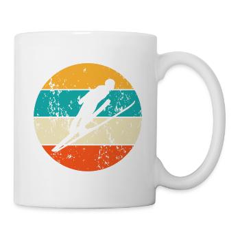 Vintage Retro Skispringer Skispringen - Tasse - Weiß - Rechts