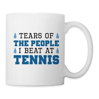 Tränen der Leute, die ich beim Tennis geschlagen habe - Tasse - Weiß - Rechts