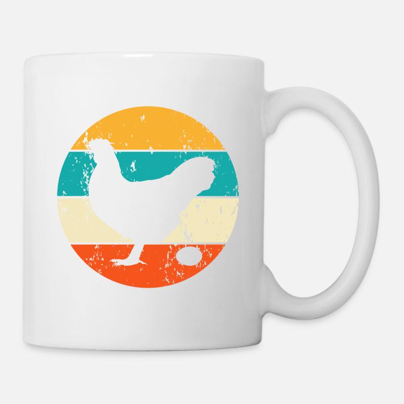 Vintage Retro Huhn Hühner - Tasse - Weiß