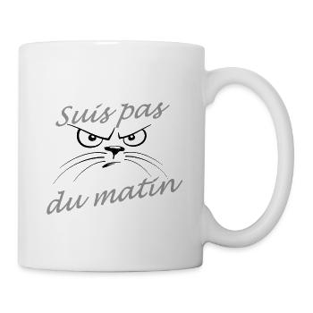 Suis pas du matin - Mug blanc - blanc - Droite