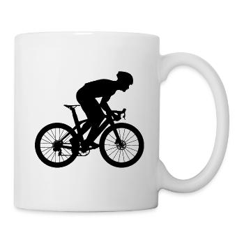 racing cyclist road bike bicycle Kolarz rowerzysta - Mug - white - Right