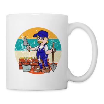 Vintage Retro Maurermeister Maurer - Tasse - Weiß - Rechts