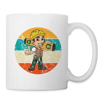 Bauarbeiter Wasserwaage Bauen Strassenbau - Tasse - Weiß - Rechts