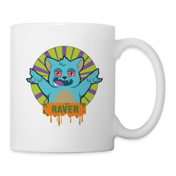 RAVER Katze - Tasse - Weiß - Rechts