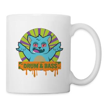 DRUM & BASS DRUM&BASS Katze - Tasse - Weiß - Rechts