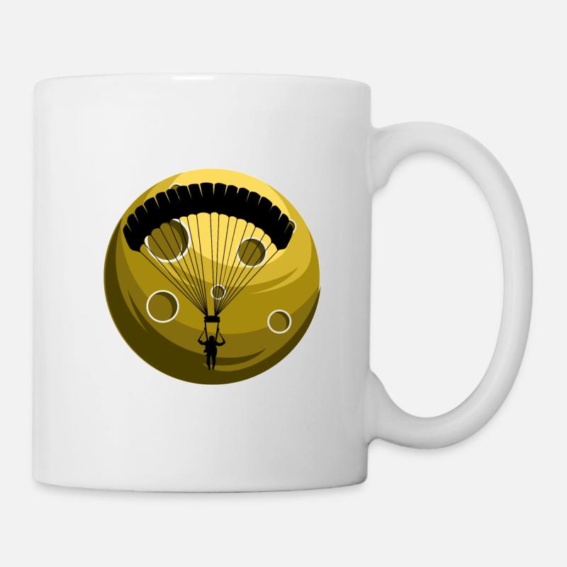 Skydiver Mond Paragliderpilot Geschenk - Tasse - Weiß