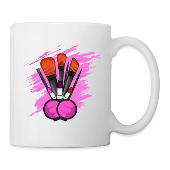 Makeup-Tools. Kosmetikerin. Gift - Tasse - Weiß - Rechts