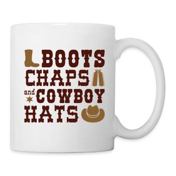 Bottes Chaps Et Chapeaux de Cowboy - Mug blanc - blanc - Droite
