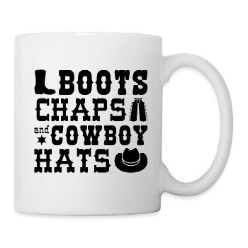 Boots Chaps und Cowboyhüte - Tasse - Weiß - Rechts