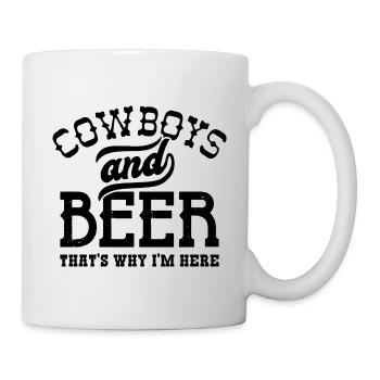 Cowboys und Bier Deshalb bin ich hier - Tasse - Weiß - Rechts