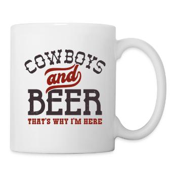 Cowboys und Bier Deshalb bin ich hier - Tasse - Weiß - Rechts