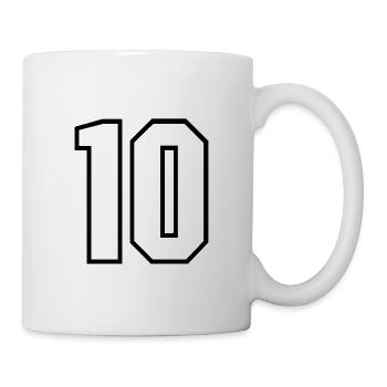 10 years jersey number 10 t-shirt sports jersey 10 - Mug - white - Right