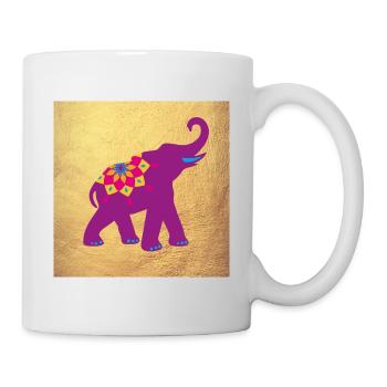 Poster Deco Yoga Elephant Mandala India Meditation - Mug - white - Right